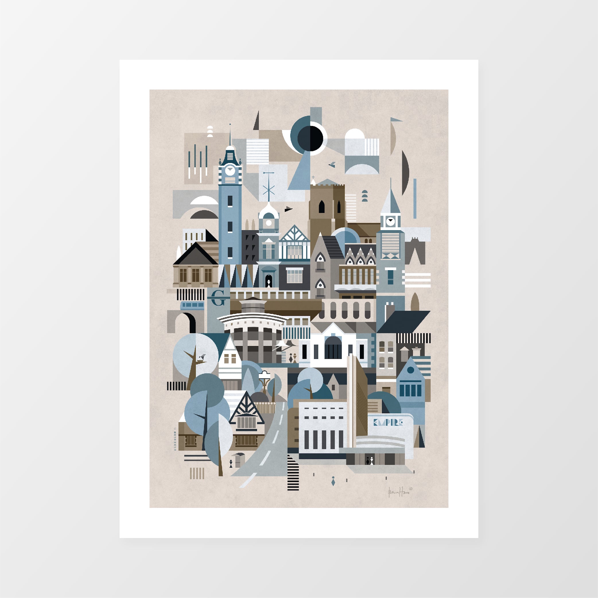 Store Sutton In Blue (Art Print, Unframed)